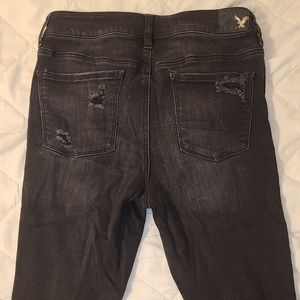 Black Distressed Hi-Rise Jeggings